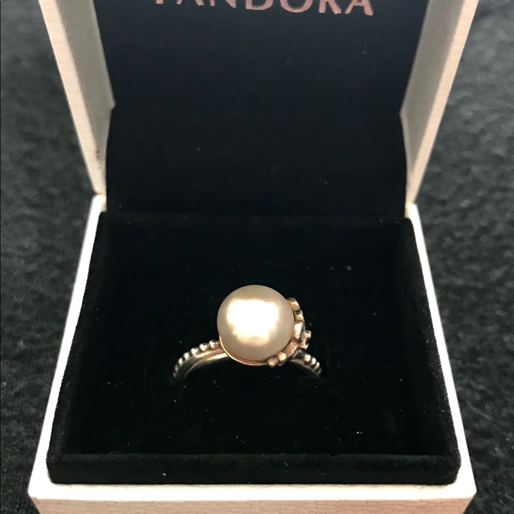 Pandora Pearl Garden Ring Sz 6